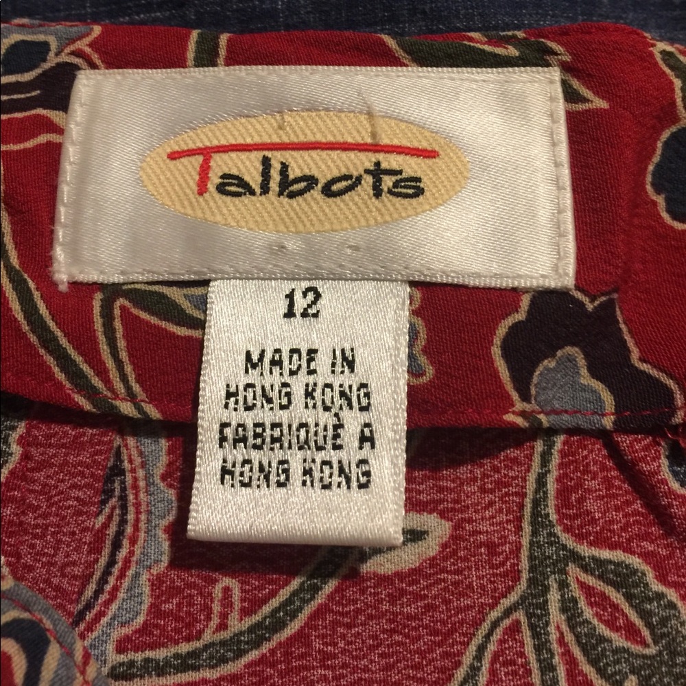 Vintage Talbots Red Floral Midi Skirt - Picture 4 of 8